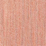 Warm pumpkin and ivory woven chevrons in a tactile herringbone close-up