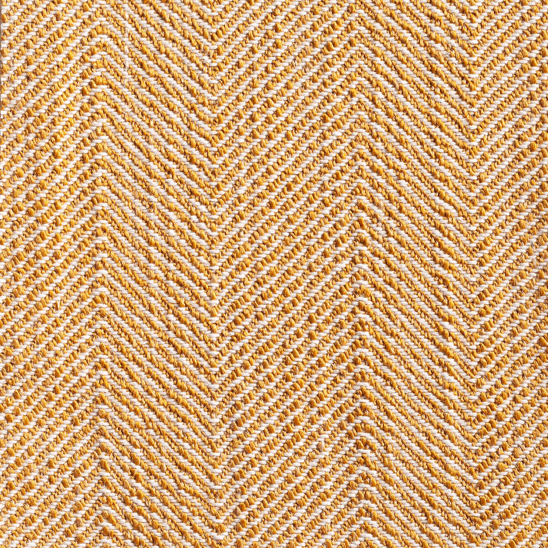 Mustard-gold and ivory chevron weave with a raised, rope-like texture