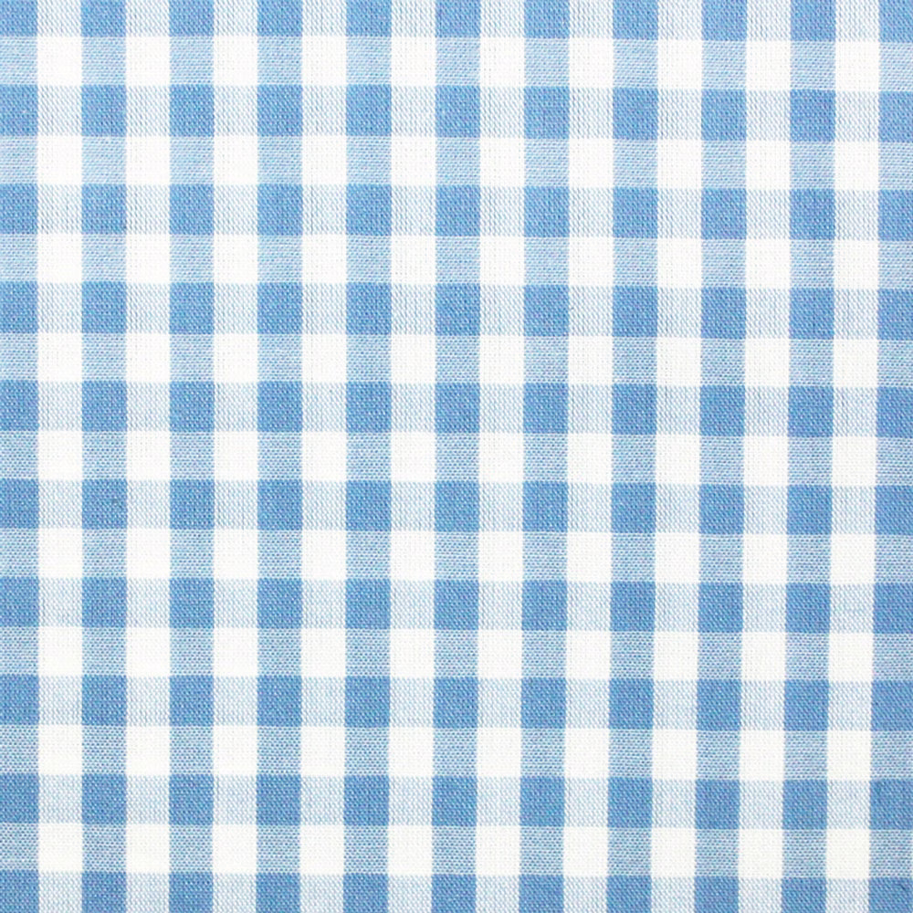 Pale blue and white woven check with a softly textured surface