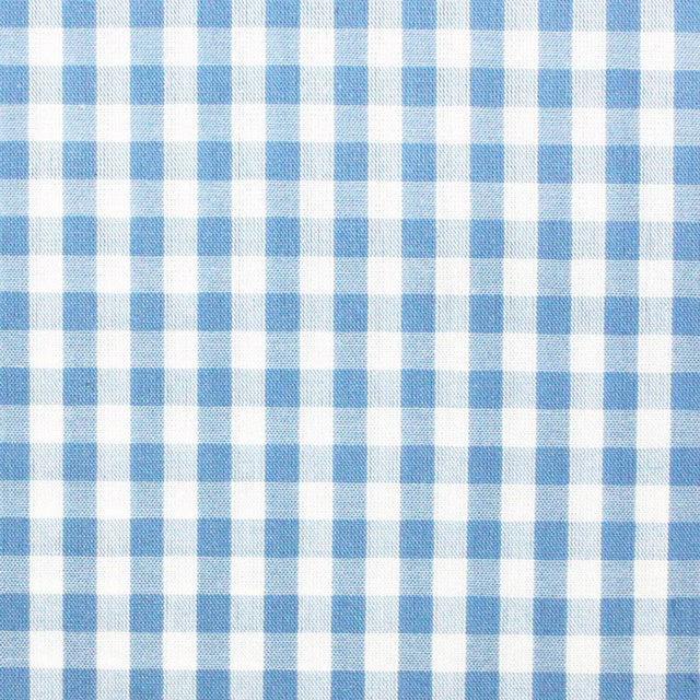Pale blue and white woven check with a softly textured surface