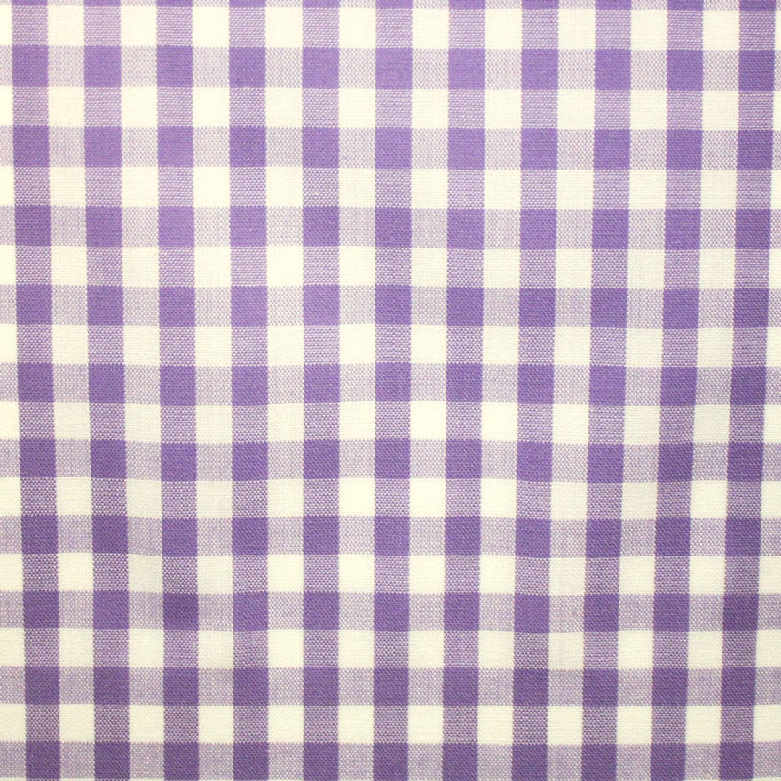 Lavender and cream woven check with a softly textured, balanced gingham repeat