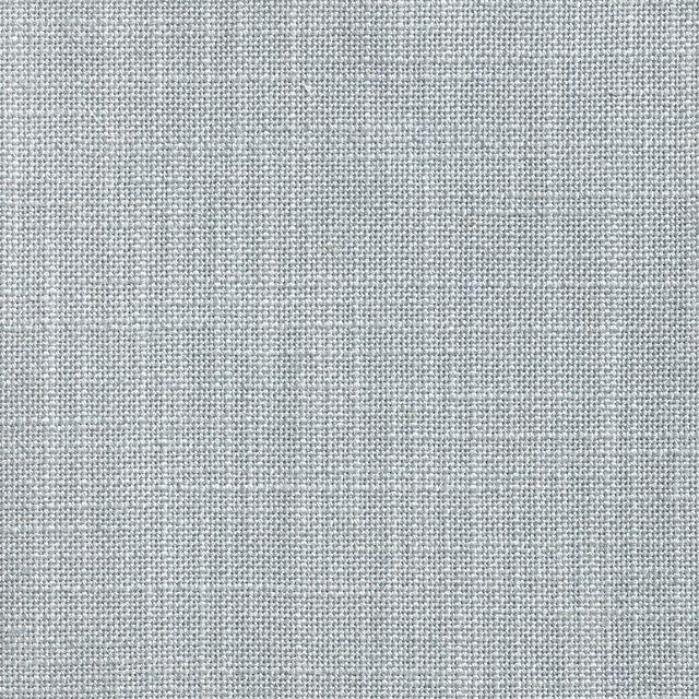 Close-up of pale duck-egg blue fabric with a fine grey cross-weave texture