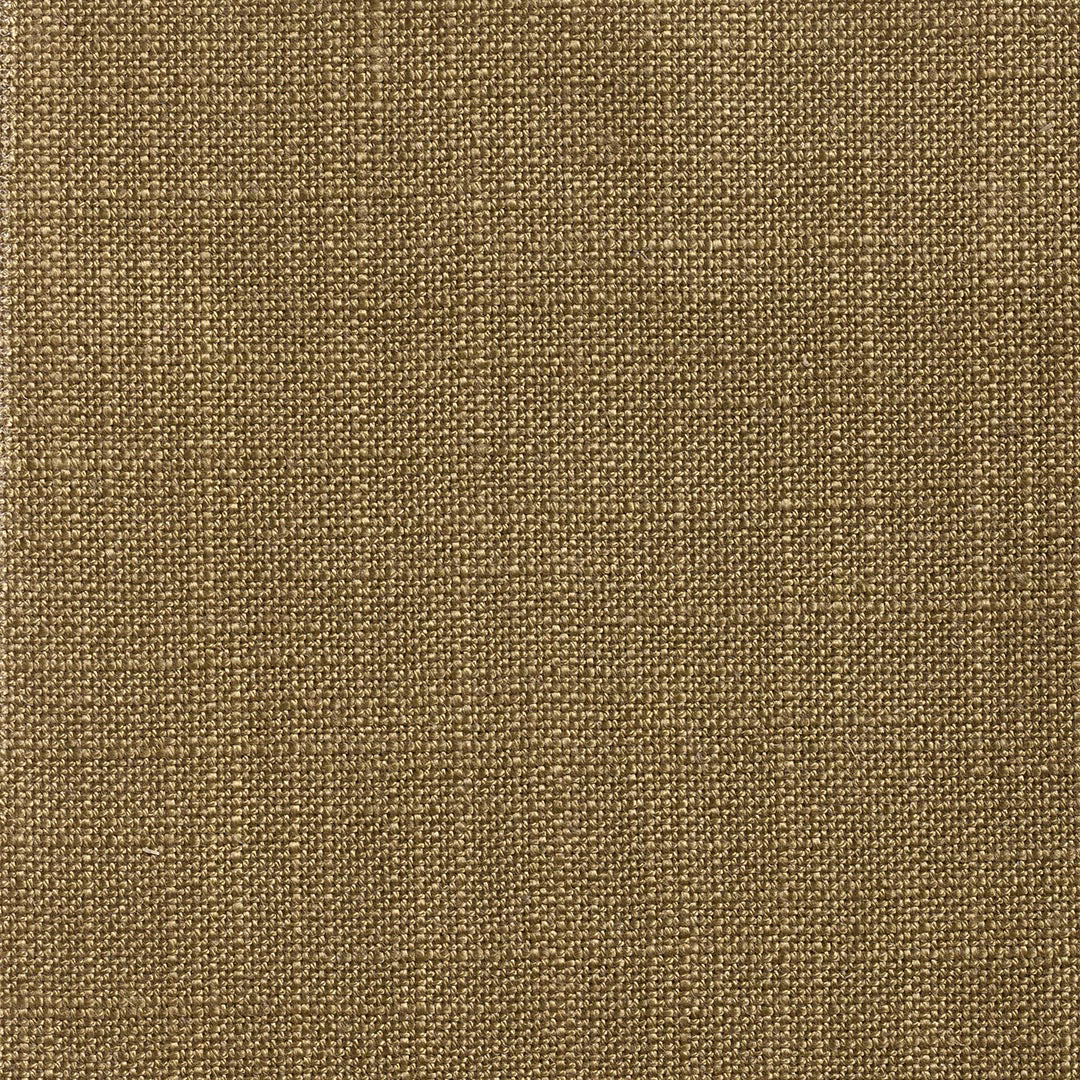 Close-up of muted kiwi olive fabric with a dense brown-flecked weave