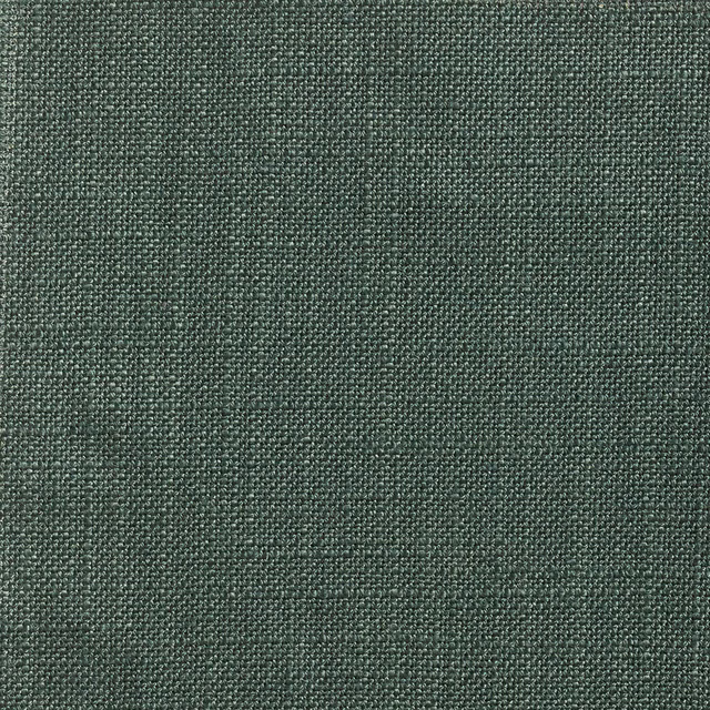 Close-up of deep spruce-green woven fabric with a fine nubby texture