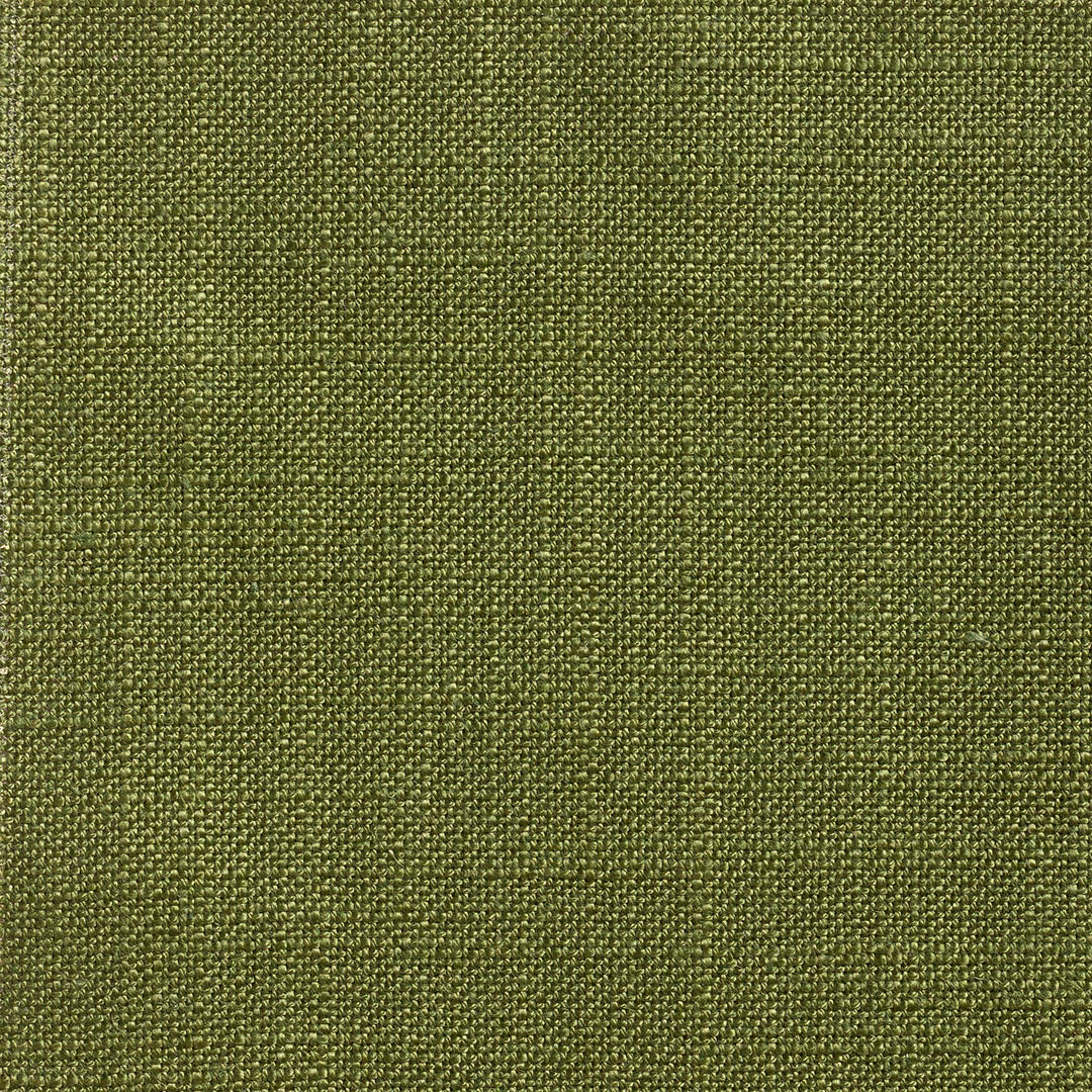 Close-up of muted thyme olive fabric with a tightly textured woven surface