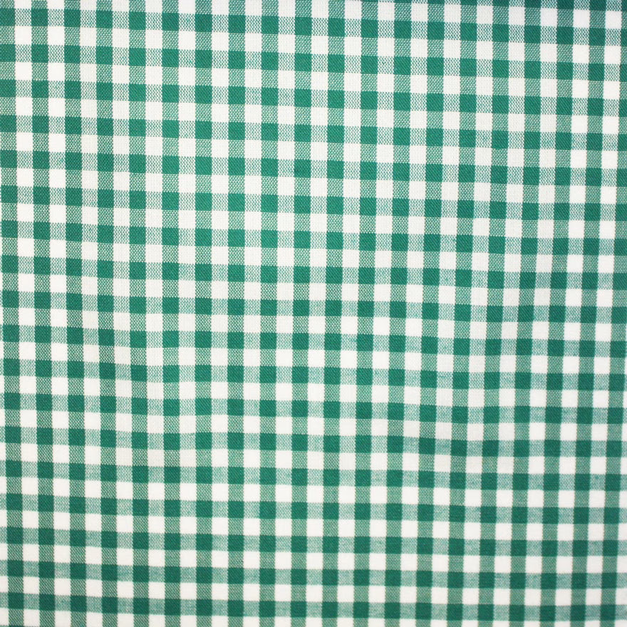 Small cool green and white check with a softly textured woven surface