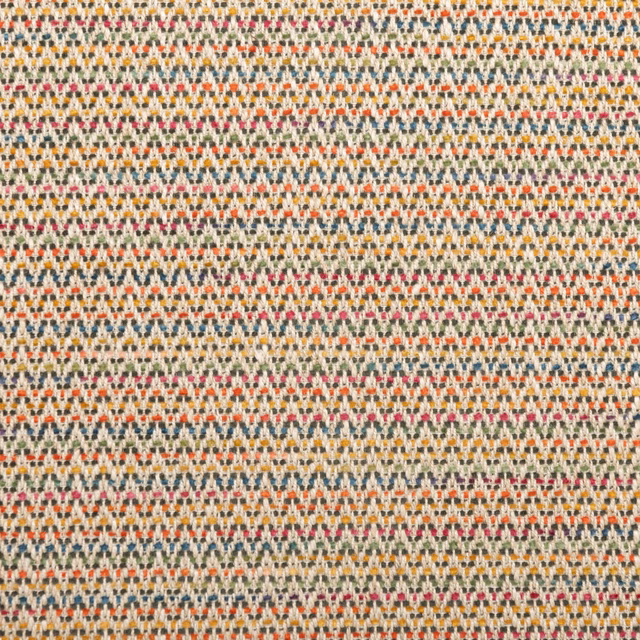 Cream nubby weave with avocado green, orange, mustard, blue and red flecks