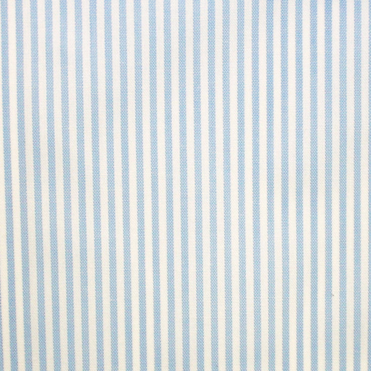 Pale blue and ivory Piccoli Stripe fabric with narrow vertical woven lines
