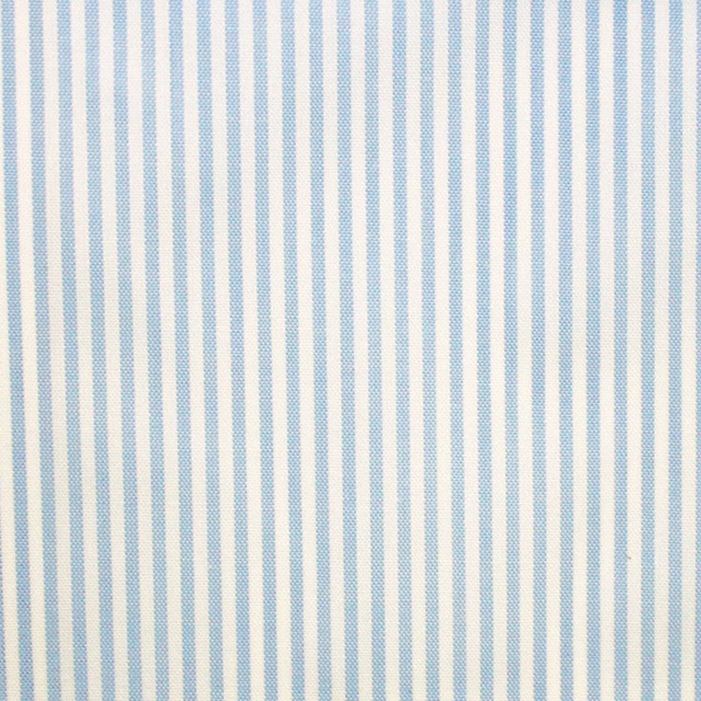Pale blue and ivory Piccoli Stripe fabric with narrow vertical woven lines