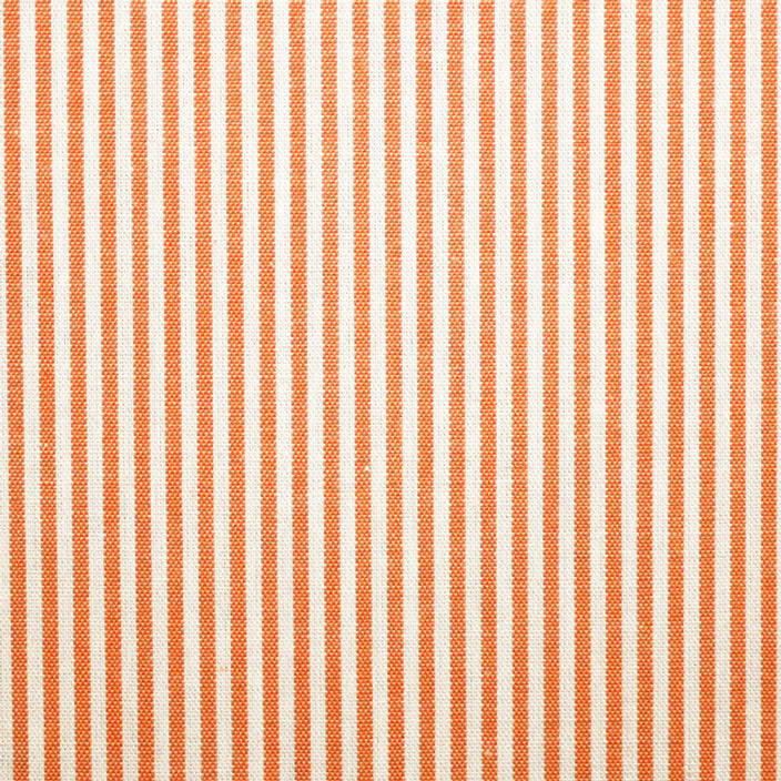 Warm coral-orange and cream narrow vertical stripes with fine woven texture