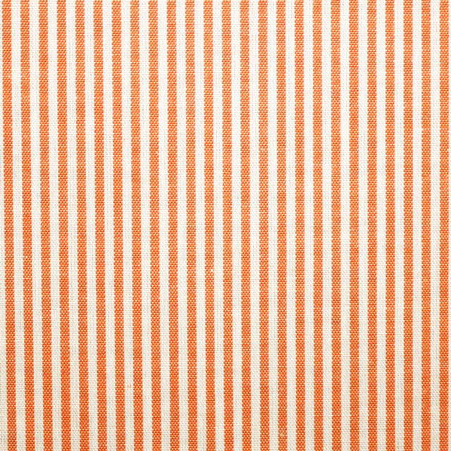 Warm coral-orange and cream narrow vertical stripes with fine woven texture
