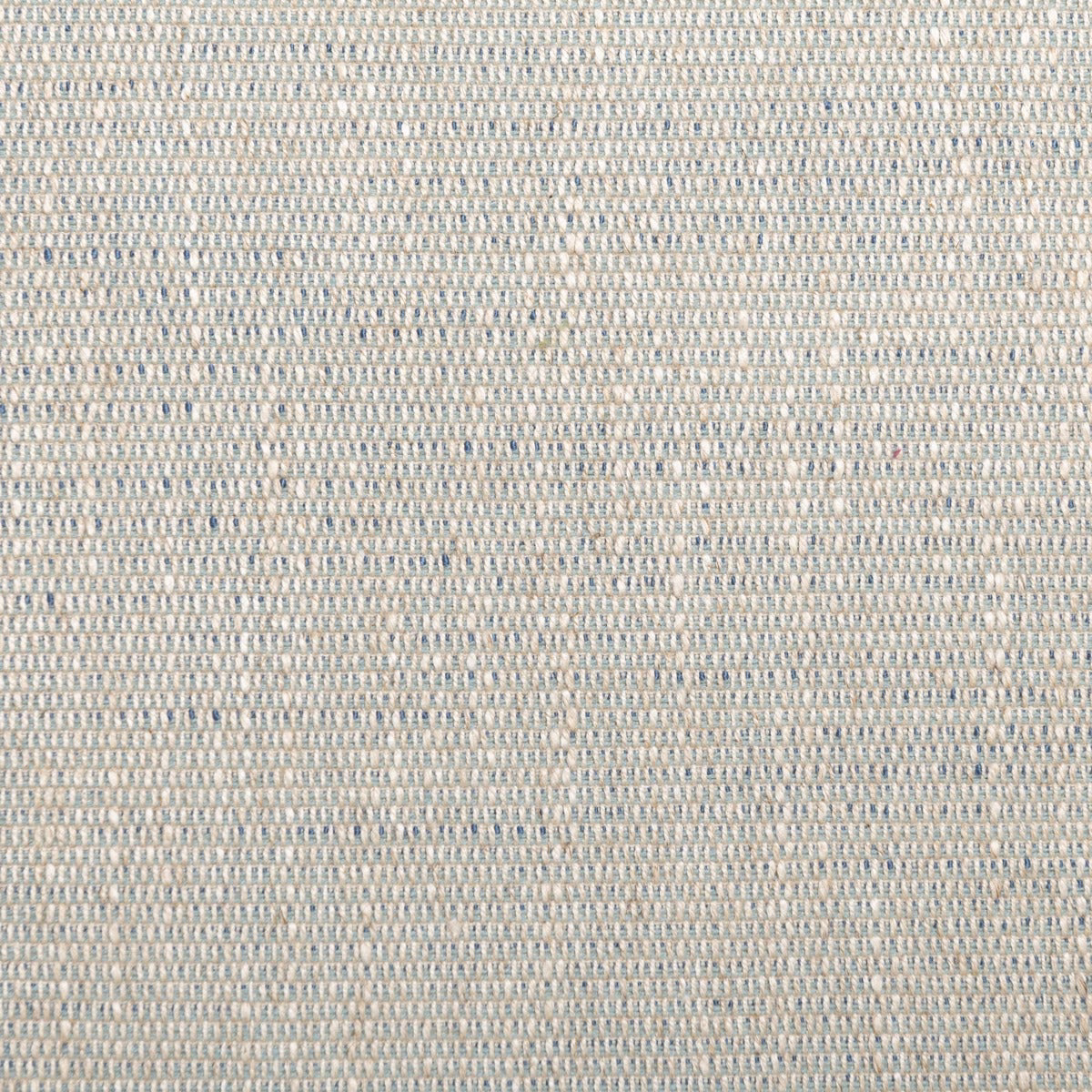 Pale cornflower-blue woven textile with cream flecks and fine tactile rows
