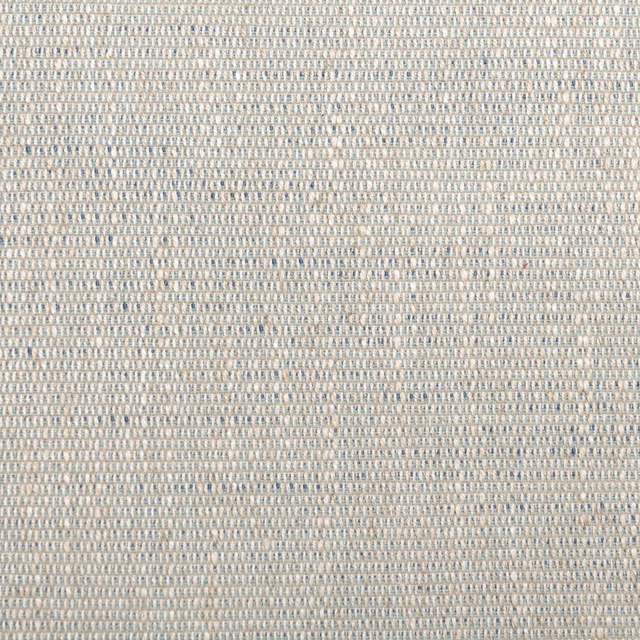Pale cornflower-blue woven textile with cream flecks and fine tactile rows
