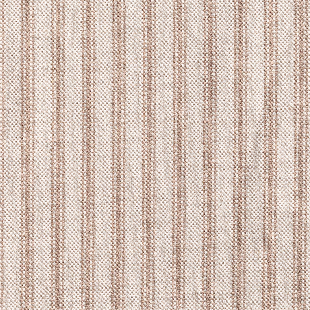 Warm cream textile with fine vertical herb-taupe ticking stripes and woven texture