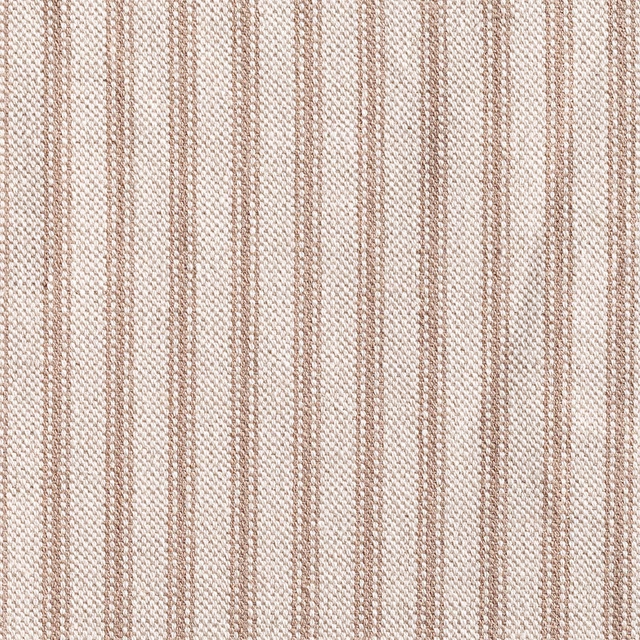 Warm cream textile with fine vertical herb-taupe ticking stripes and woven texture