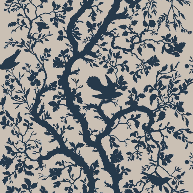 Birdbranch Fabric Navy Blue fabric