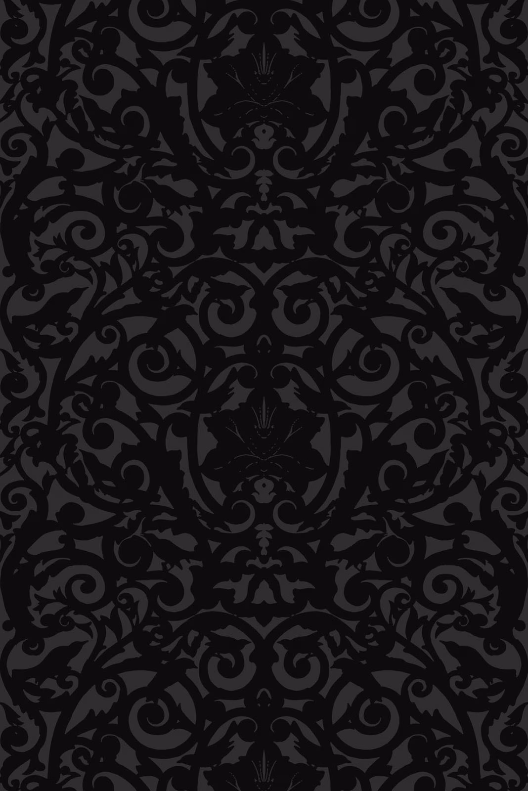 Birdcage Superwide Wallpaper Black on Black fabric