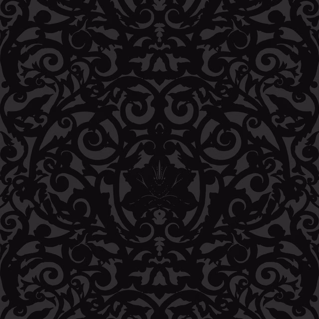 Birdcage Superwide Wallpaper Black on Black fabric