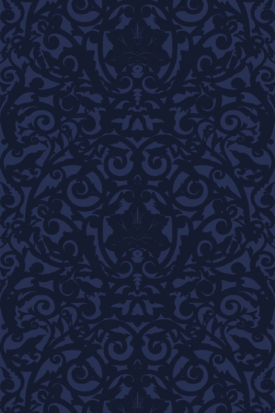 Birdcage Superwide Wallpaper Blue on Navy fabric