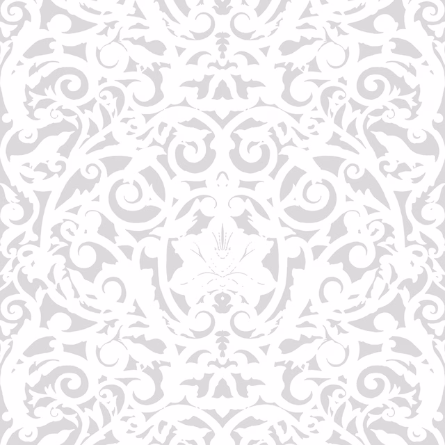 Birdcage Superwide Wallpaper White on Carrara White fabric