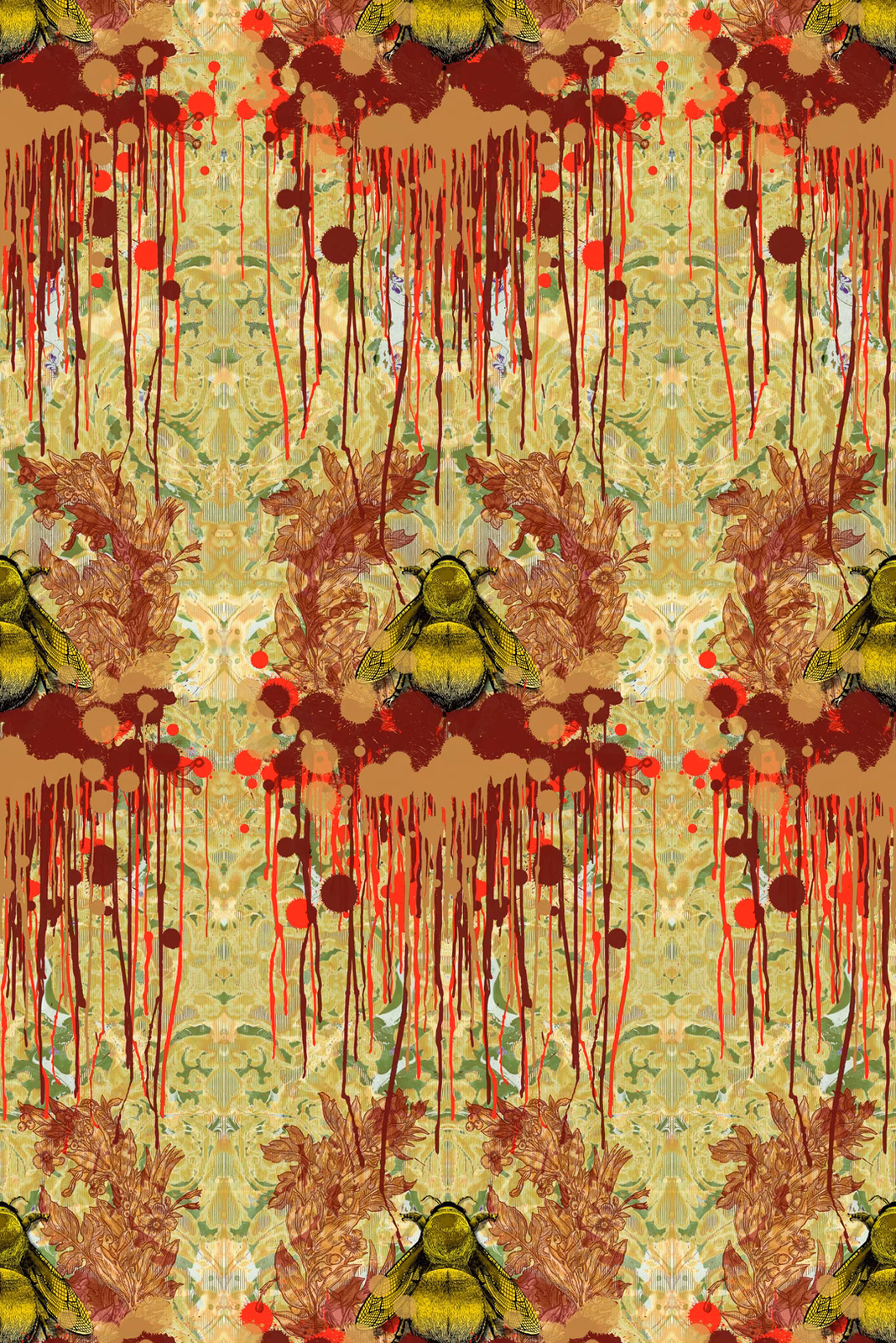 Bloody Empire Wallpaper Green fabric