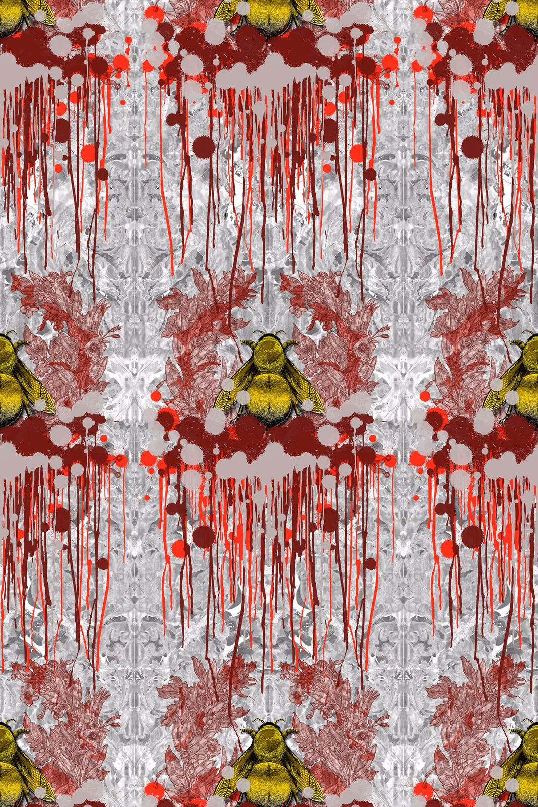 Bloody Empire Wallpaper Grey fabric