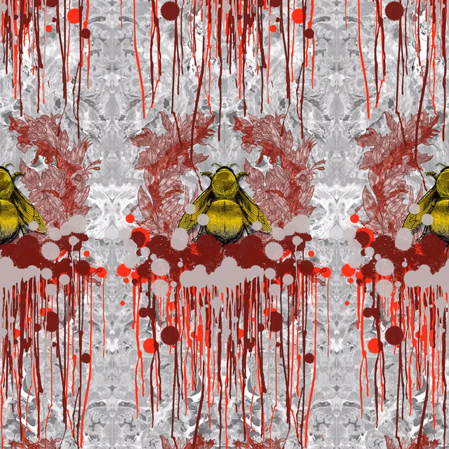 Bloody Empire Wallpaper Grey fabric