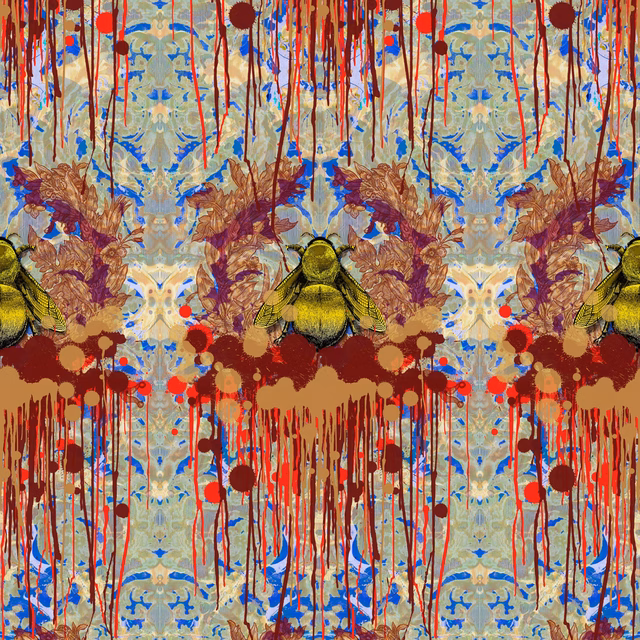 Bloody Empire Wallpaper Royal Blue fabric