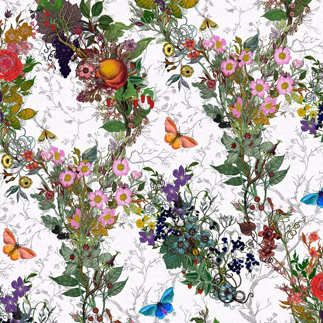 Bloomsbury Garden Wallpaper Alabaster fabric