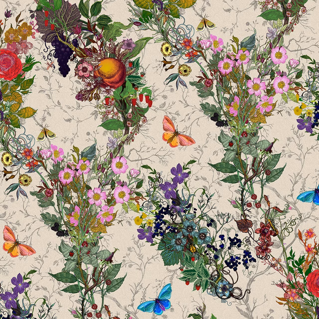 Bloomsbury Garden Wallpaper Bone fabric