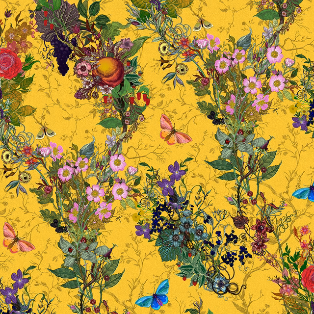Bloomsbury Garden Wallpaper Cadmium fabric