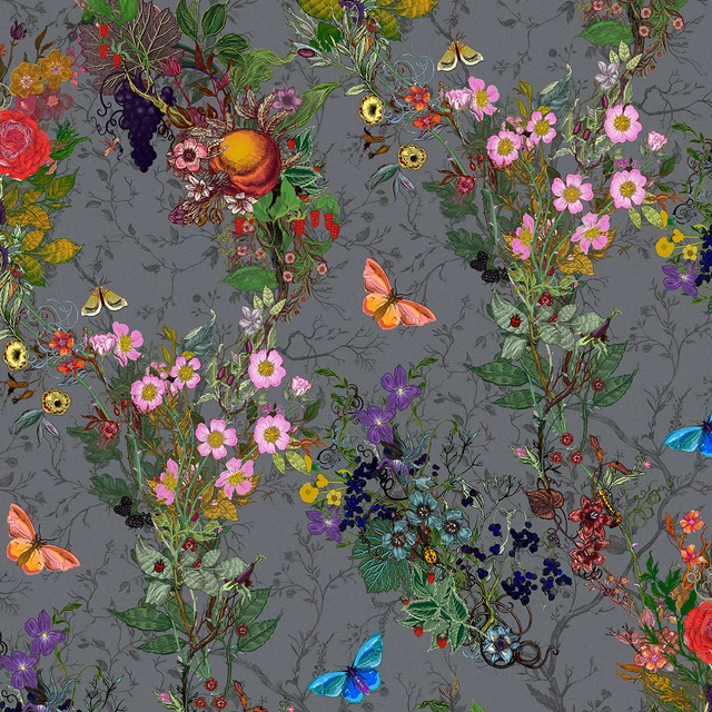 Bloomsbury Garden Wallpaper Iron fabric