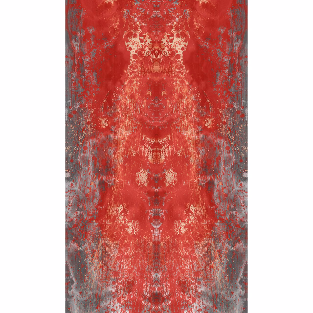 Cascade Superwide Wallpaper Panel Lacquer Red fabric