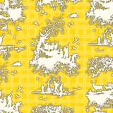 Classic Hunt Wallpaper Yellow fabric