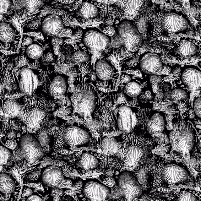 Coral Blotch Cork Wallpaper Black fabric