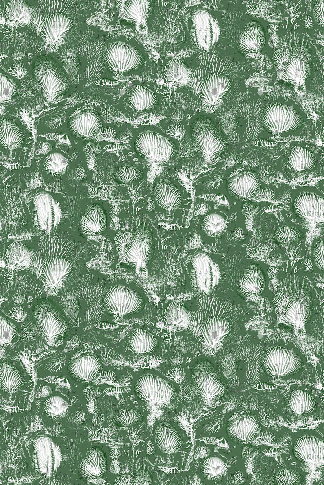 Coral Blotch Cork Wallpaper Sage fabric