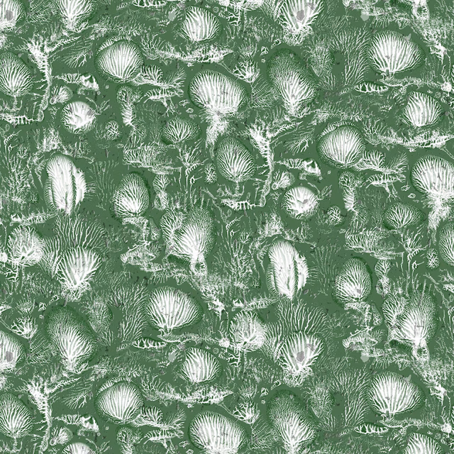 Coral Blotch Cork Wallpaper Sage fabric