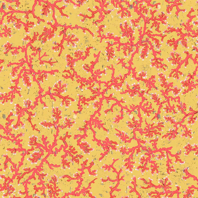 Coral Cork Wallpaper Yellow fabric