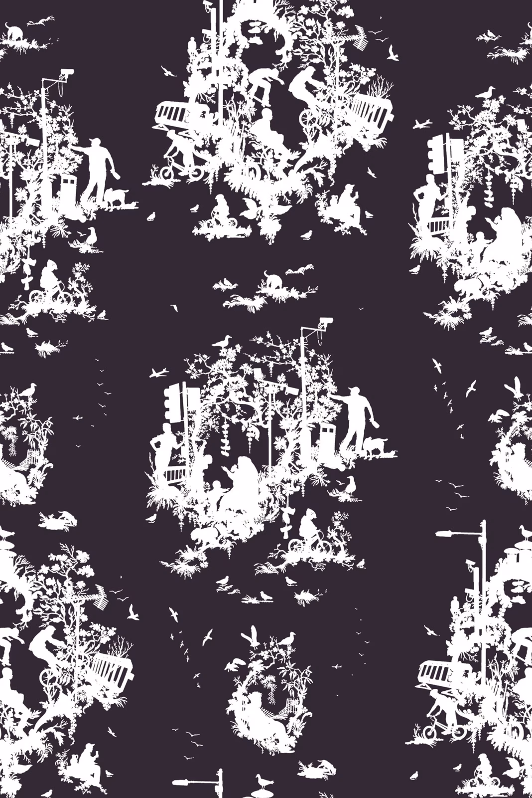 Decouper 3 Wallpaper White on Peregrine fabric