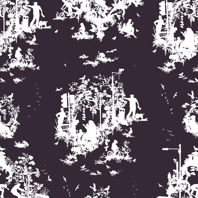 Decouper 3 Wallpaper White on Peregrine fabric
