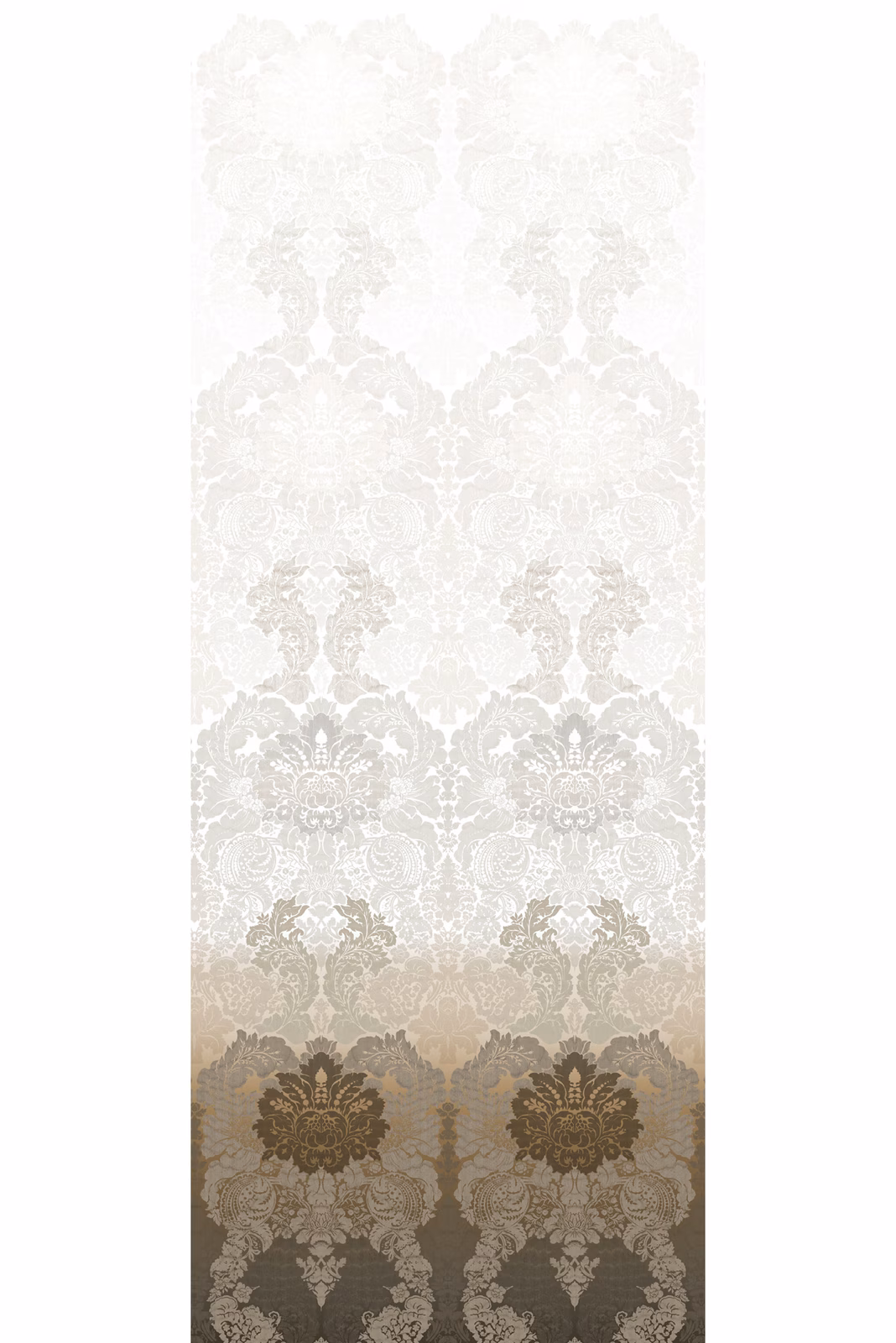Disappearing Damask Superwide Wallpaper Panel Beige fabric