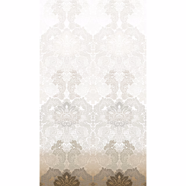 Disappearing Damask Superwide Wallpaper Panel Beige fabric