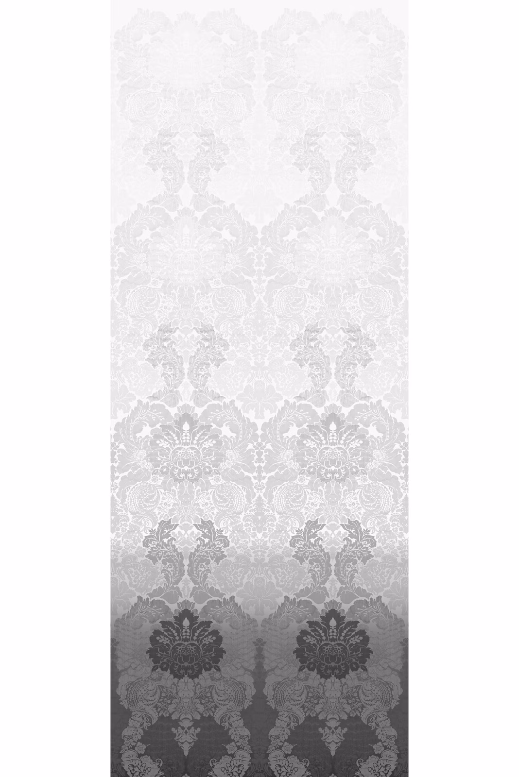 Disappearing Damask Superwide Wallpaper Panel Charcoal fabric