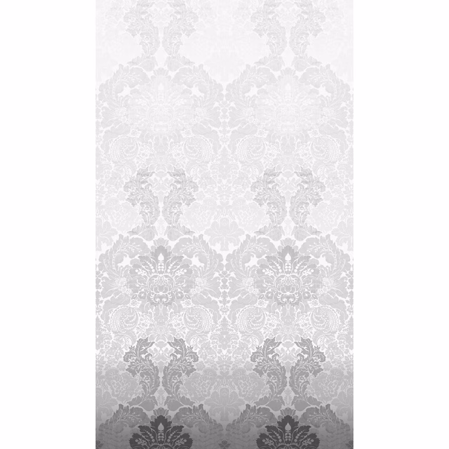 Disappearing Damask Superwide Wallpaper Panel Charcoal fabric
