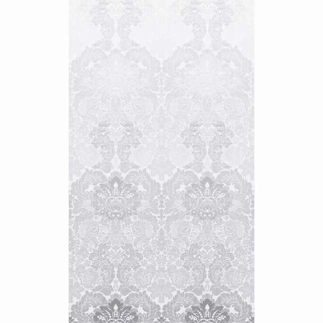 Disappearing Damask Superwide Wallpaper Panel Grey fabric