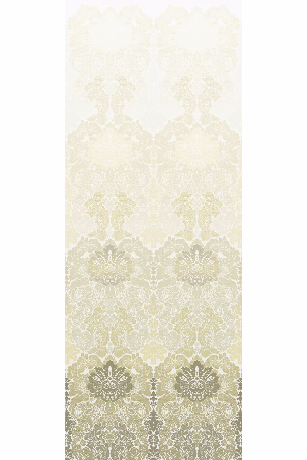 Disappearing Damask Superwide Wallpaper Panel Lime Green fabric
