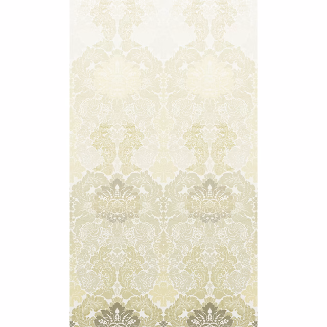 Disappearing Damask Superwide Wallpaper Panel Lime Green fabric