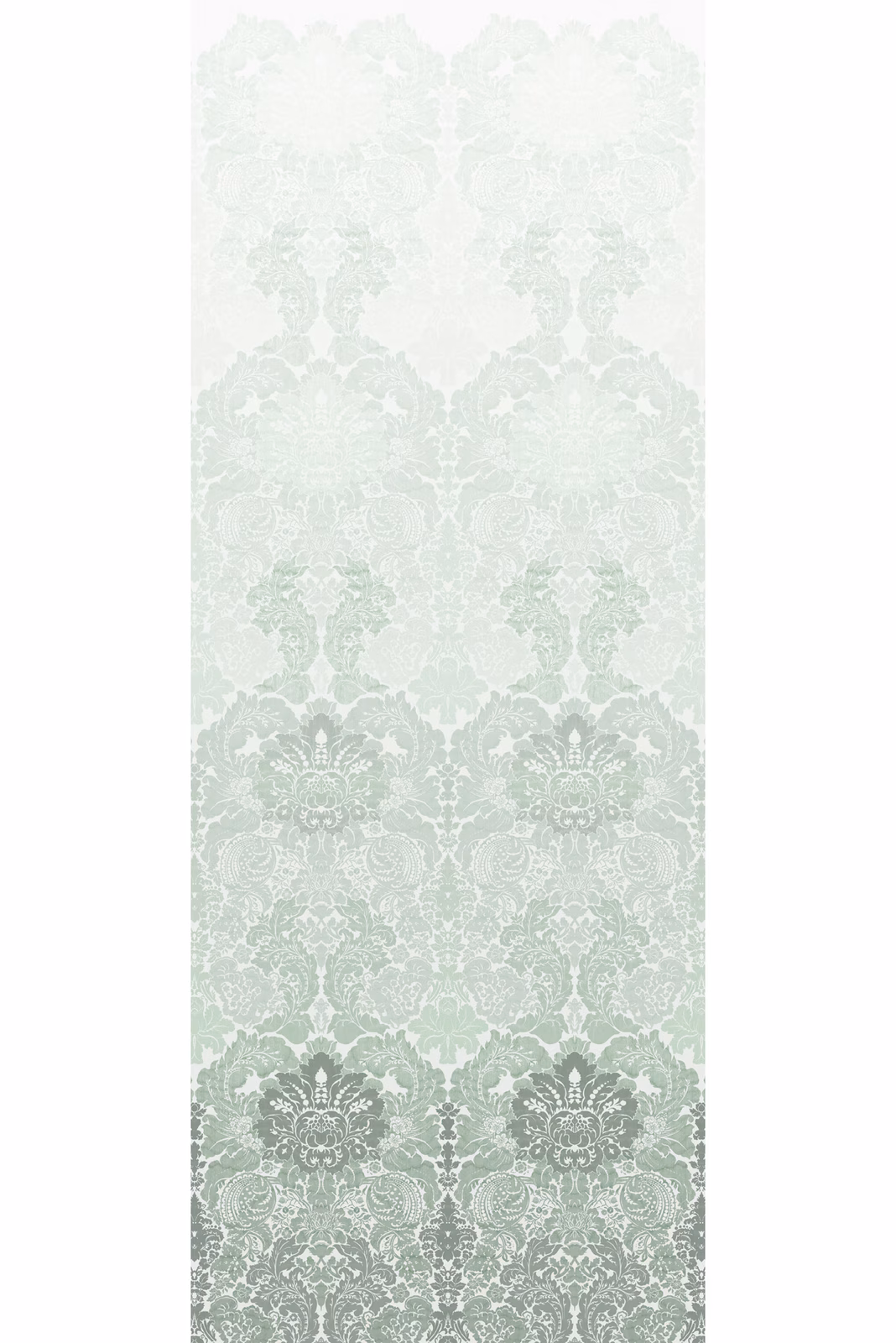 Disappearing Damask Superwide Wallpaper Panel Mint Green fabric