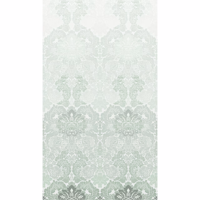 Disappearing Damask Superwide Wallpaper Panel Mint Green fabric
