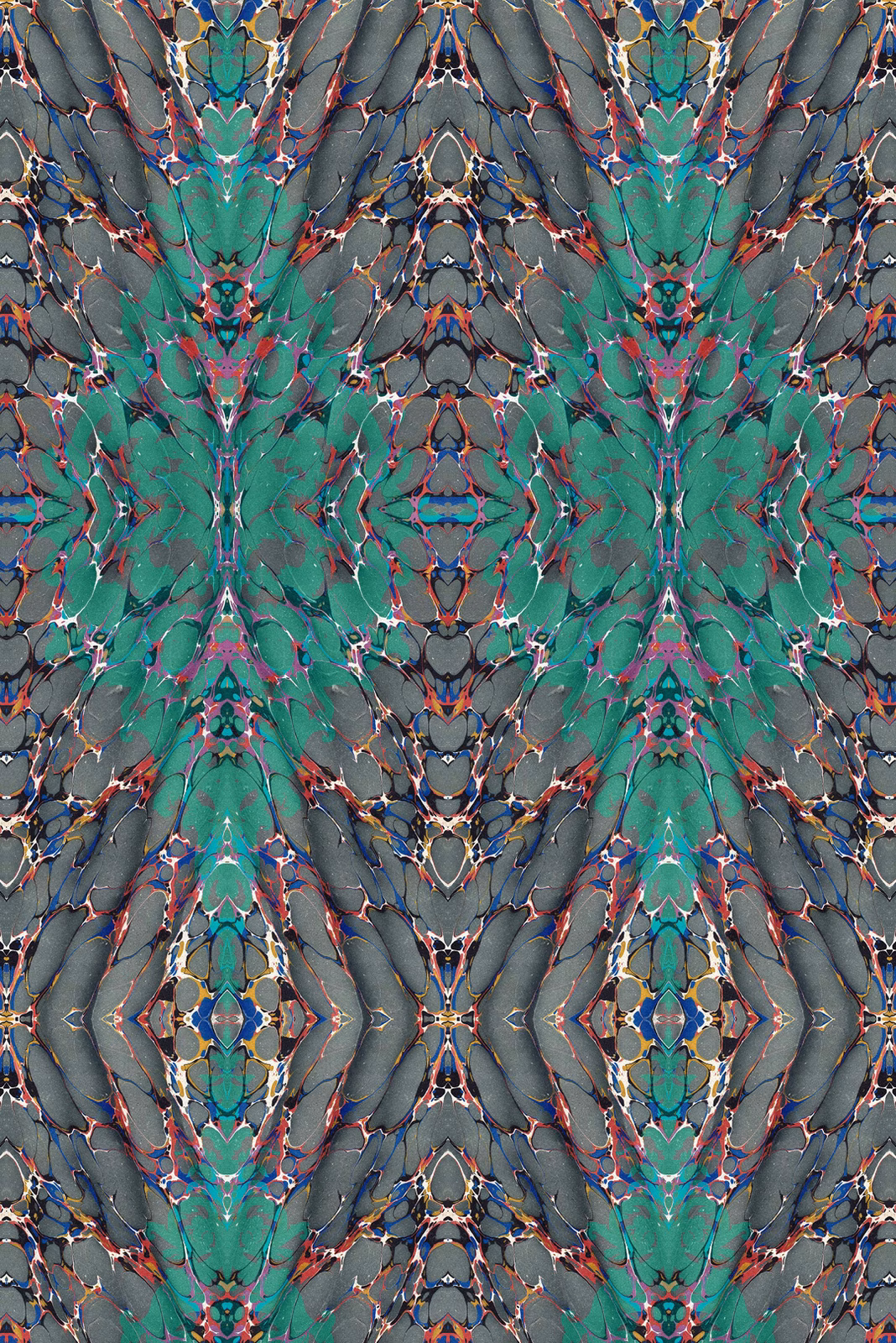Ex Libris Velvet Fabric Teal on Charcoal fabric